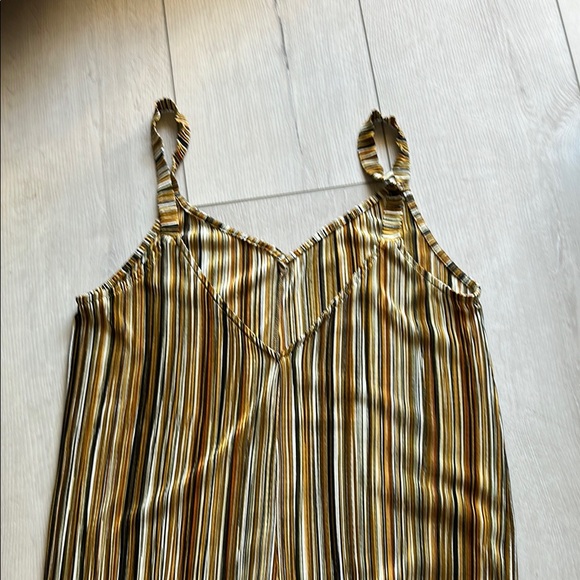 Zara Striped Jumpsuit in Black, White, and Bronze // Size Small - Picture 5 of 5